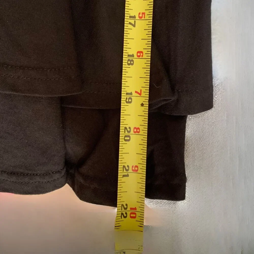 NWT Minimalist Cotton Tee with Flowy Layered Trendy Ruffle Back -Black M - Picture 7 of 7